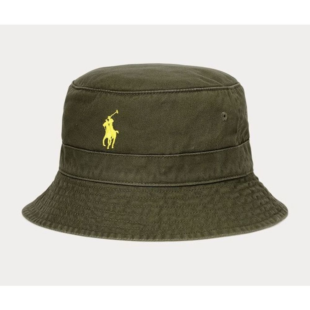 NWT POLO Ralph Lauren Bucket Hat Yellow Embroidered Pony Size S/M, L/XL - Picture 1 of 12